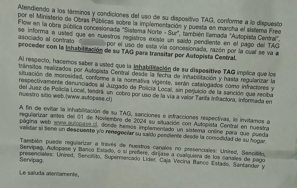 Deudas con Autopistas